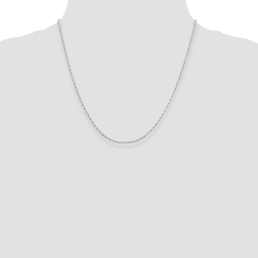 20 Inch Sterling Silver 1.6mm Oval Fancy Rolo Chain Necklace