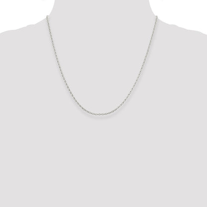 20 Inch Sterling Silver 1.6mm Oval Fancy Rolo Chain Necklace