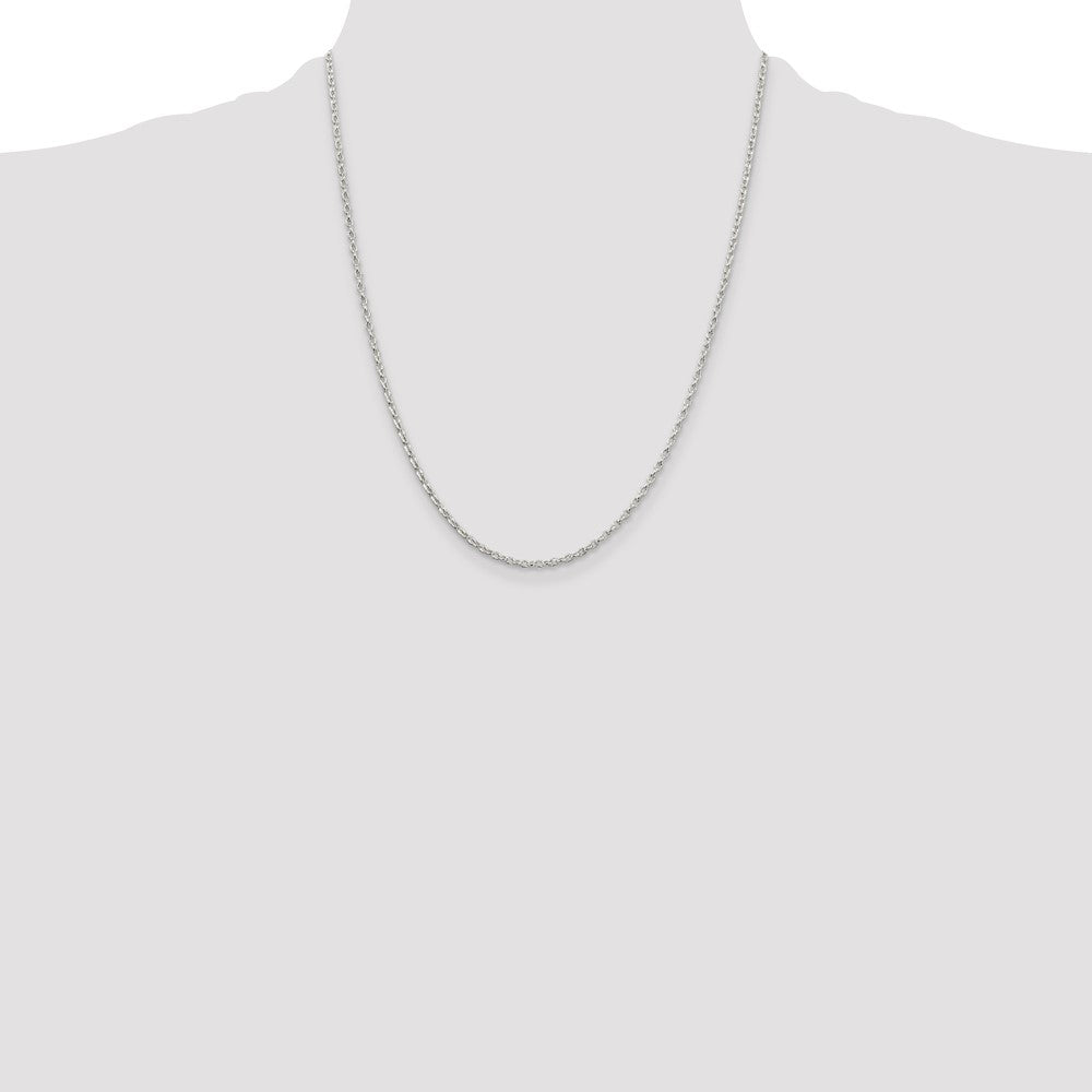 22 Inch Sterling Silver 1.6mm Oval Fancy Rolo Chain W/4In Ext.