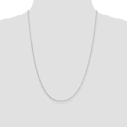 24 Inch Sterling Silver 1.6mm Oval Fancy Rolo Chain Necklace