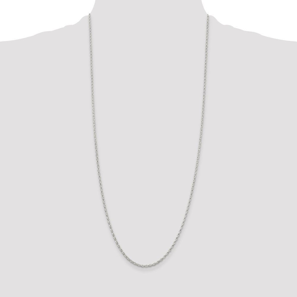 30 Inch Sterling Silver 1.6mm Oval Fancy Rolo Chain Necklace