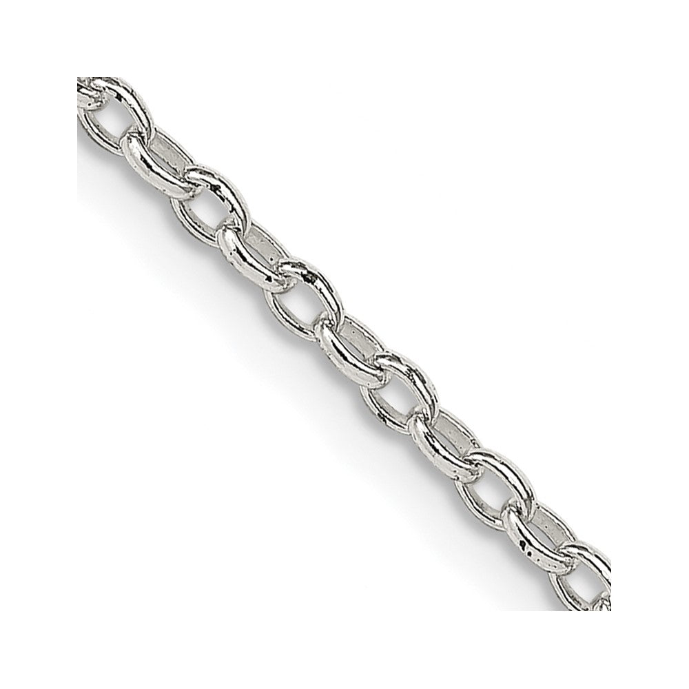 22 Inch Sterling Silver 1.6mm Oval Fancy Rolo Chain Necklace