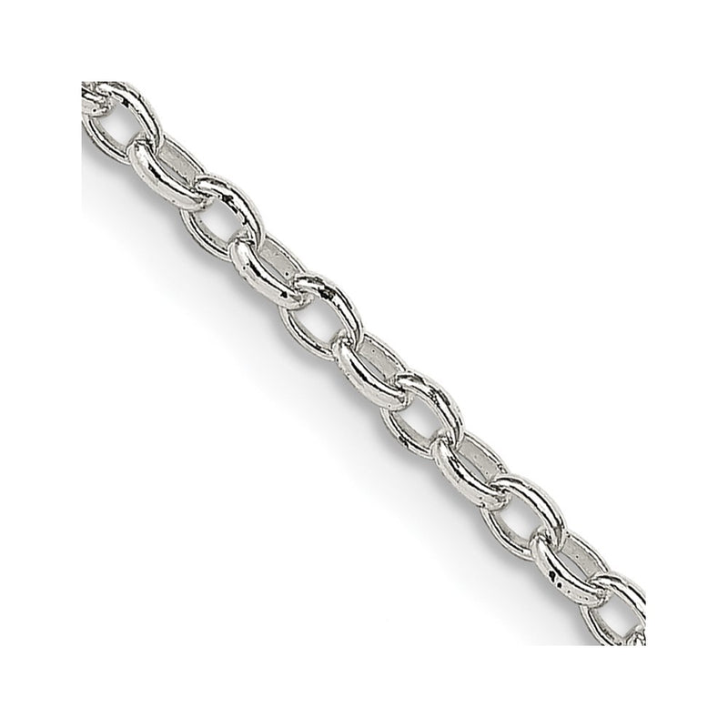 30 Inch Sterling Silver 1.6mm Oval Fancy Rolo Chain Necklace