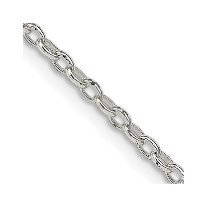 22 Inch Sterling Silver 1.6mm Oval Fancy Rolo Chain W/4In Ext.
