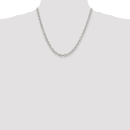 20 Inch Sterling Silver 6.25mm Fancy Patterned Rolo Chain Necklace