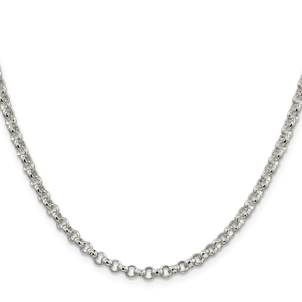 24 Inch Sterling Silver 4mm Rolo Chain Necklace