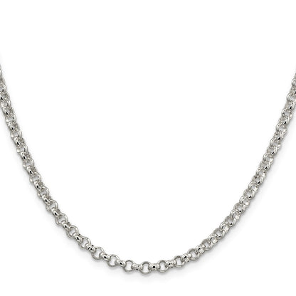 24 Inch Sterling Silver 4mm Rolo Chain Necklace
