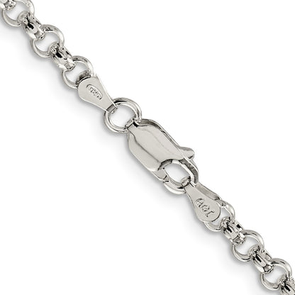 22 Inch Sterling Silver 4mm Rolo Chain Necklace