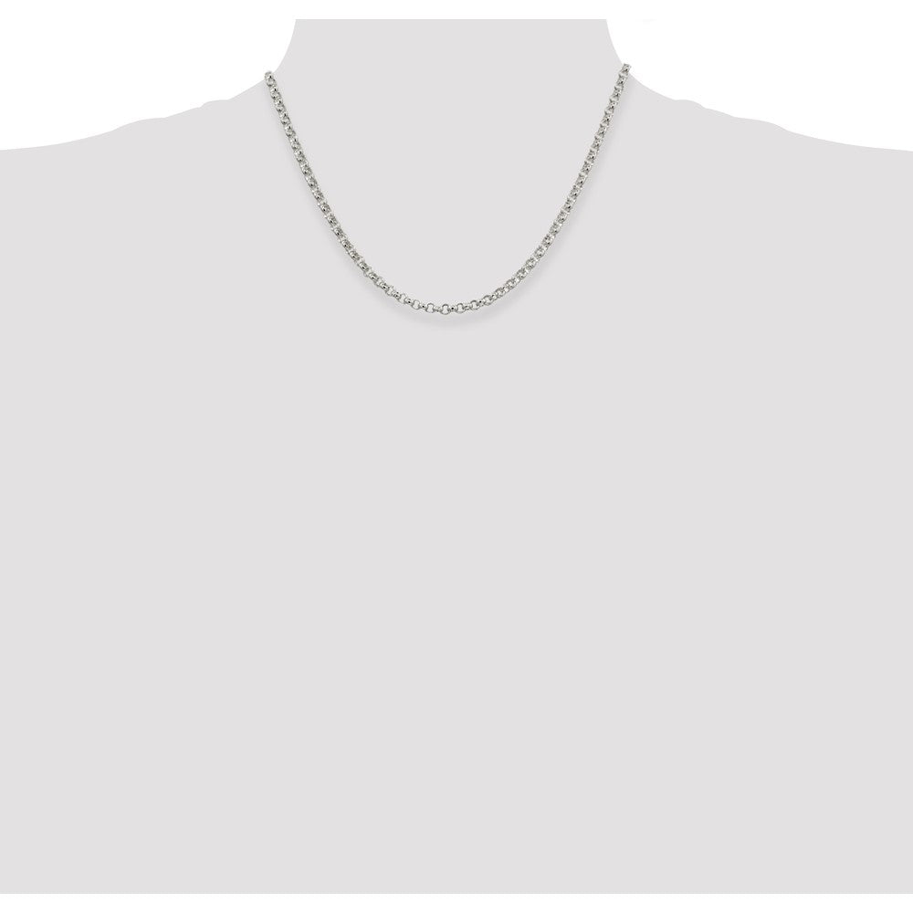 18 Inch Sterling Silver 4mm Rolo Chain Necklace