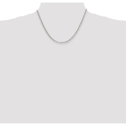 18 Inch Sterling Silver 4mm Rolo Chain Necklace