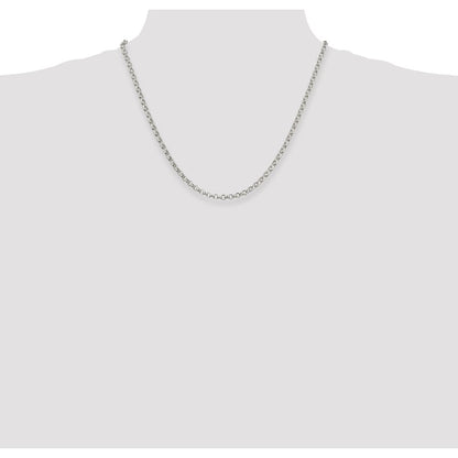 20 Inch Sterling Silver 4mm Rolo Chain Necklace