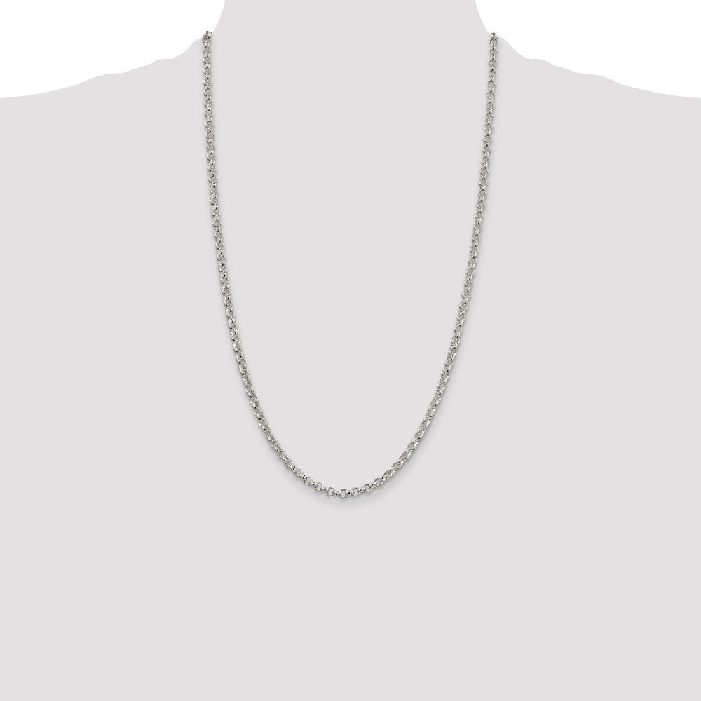 26 Inch Sterling Silver 4mm Rolo Chain Necklace