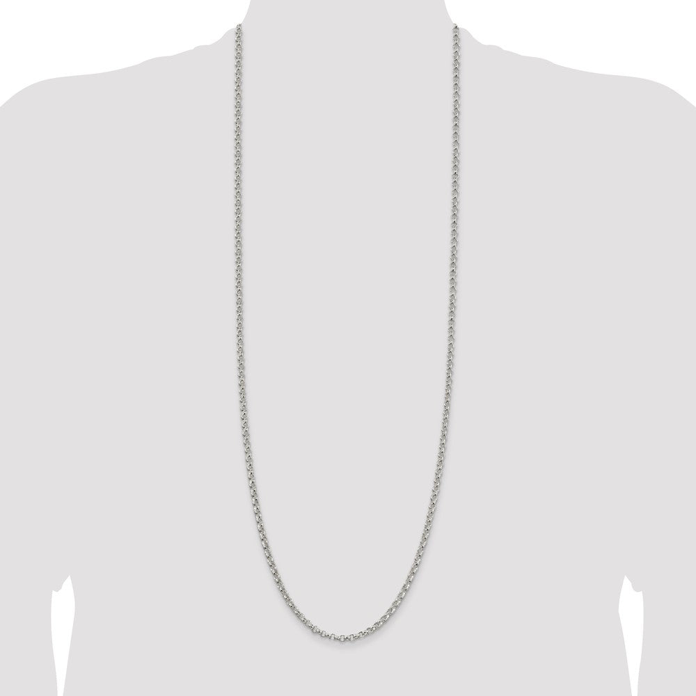 36 Inch Sterling Silver 4mm Rolo Chain Necklace