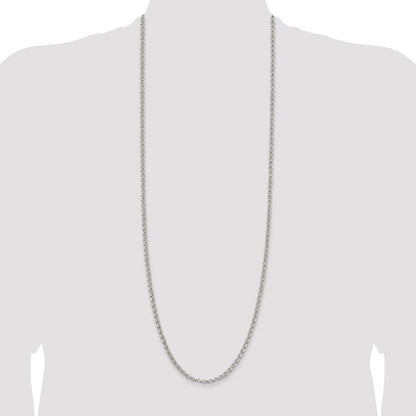 36 Inch Sterling Silver 4mm Rolo Chain Necklace