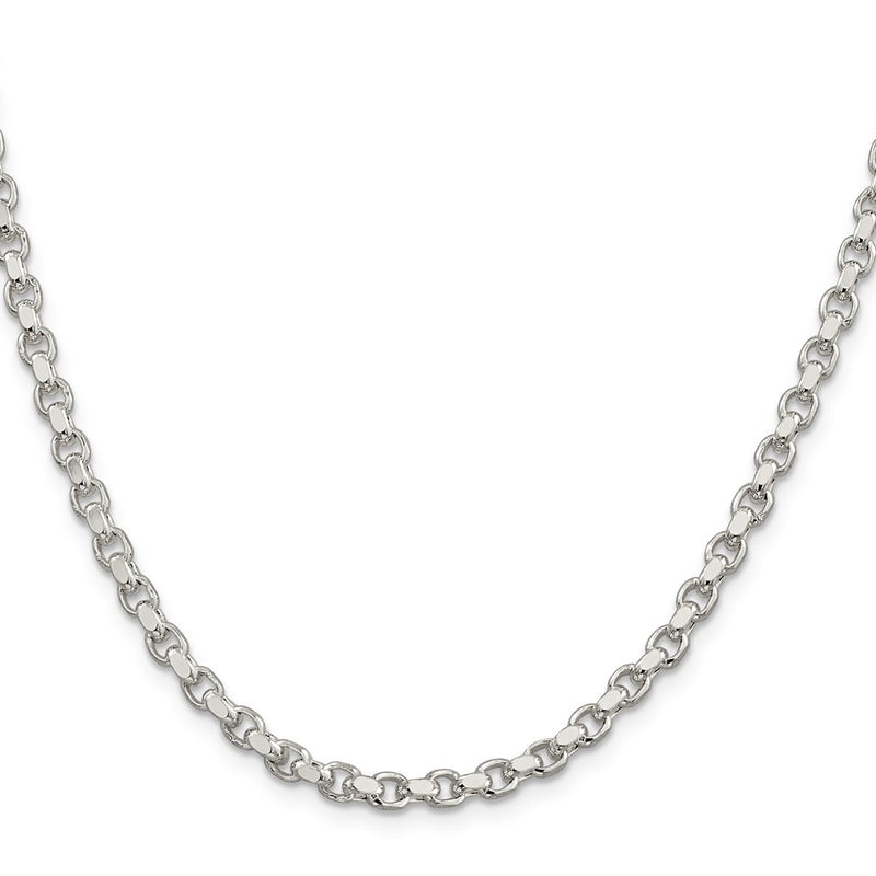 26 Inch Sterling Silver 4mm Diamond-Cut Rolo Chain Necklace