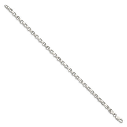 7 Inch Sterling Silver 4mm Diamond-Cut Rolo Chain