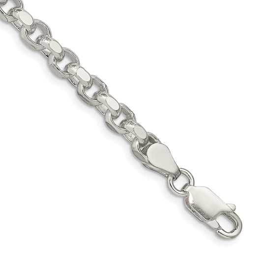 7 Inch Sterling Silver 4mm Diamond-Cut Rolo Chain