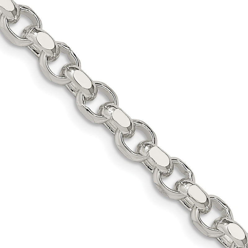 26 Inch Sterling Silver 4mm Diamond-Cut Rolo Chain Necklace