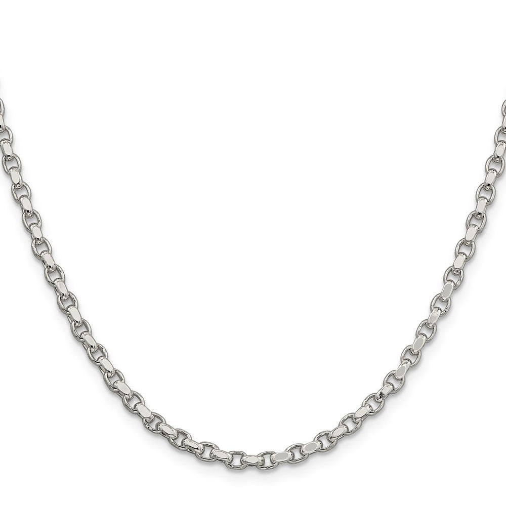 20 Inch Sterling Silver 3.5mm Diamond-Cut Rolo Chain Necklace
