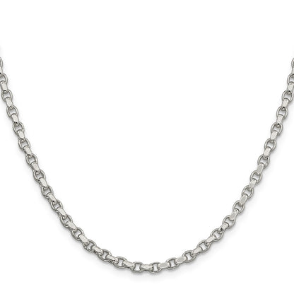 20 Inch Sterling Silver 3.5mm Diamond-Cut Rolo Chain Necklace