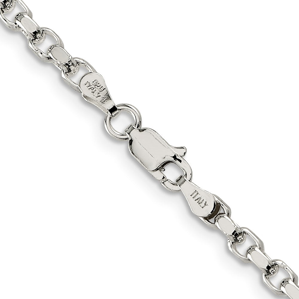 20 Inch Sterling Silver 3.5mm Diamond-Cut Rolo Chain Necklace