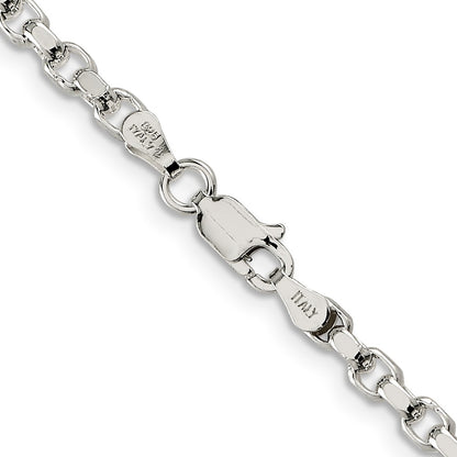 20 Inch Sterling Silver 3.5mm Diamond-Cut Rolo Chain Necklace