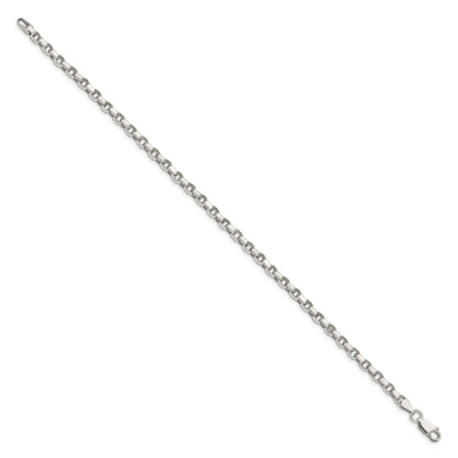 7 Inch Sterling Silver 3.5mm Diamond-Cut Rolo Chain