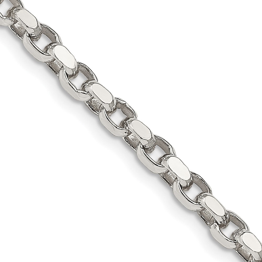 20 Inch Sterling Silver 3.5mm Diamond-Cut Rolo Chain Necklace