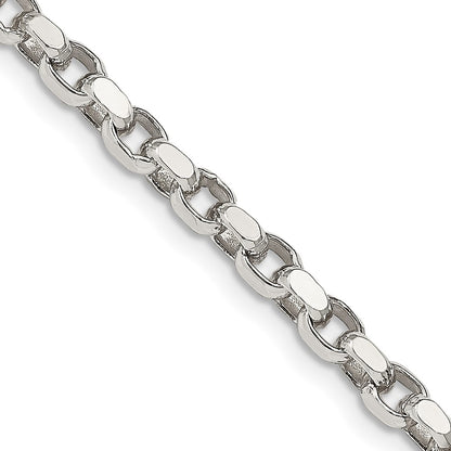 20 Inch Sterling Silver 3.5mm Diamond-Cut Rolo Chain Necklace
