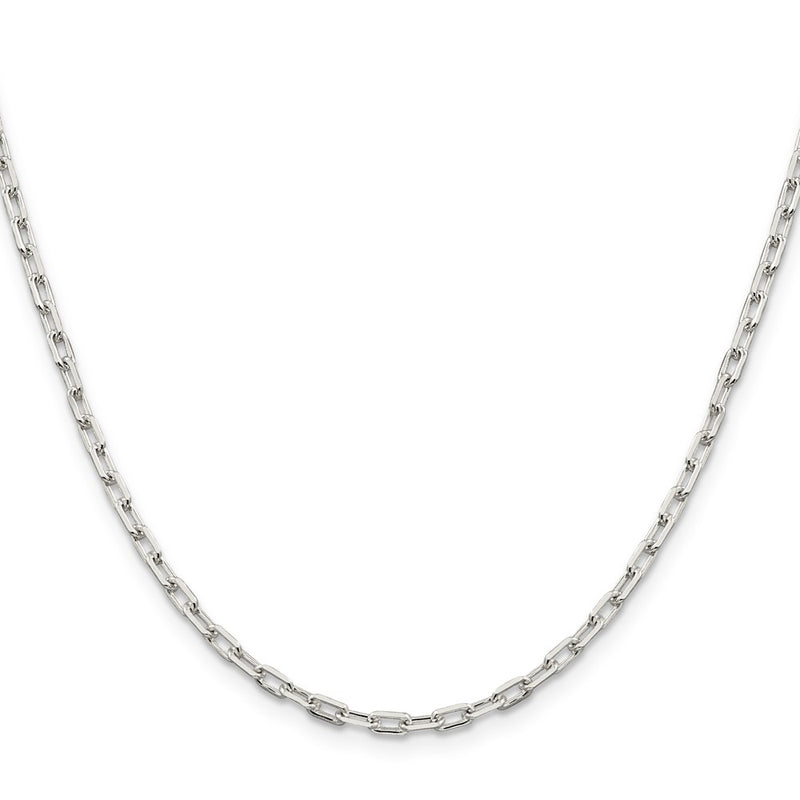 36 Inch Sterling Silver 2.75mm Elongated Open Link Chain Necklace