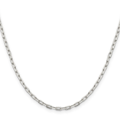 30 Inch Sterling Silver 2.75mm Elongated Open Link Chain