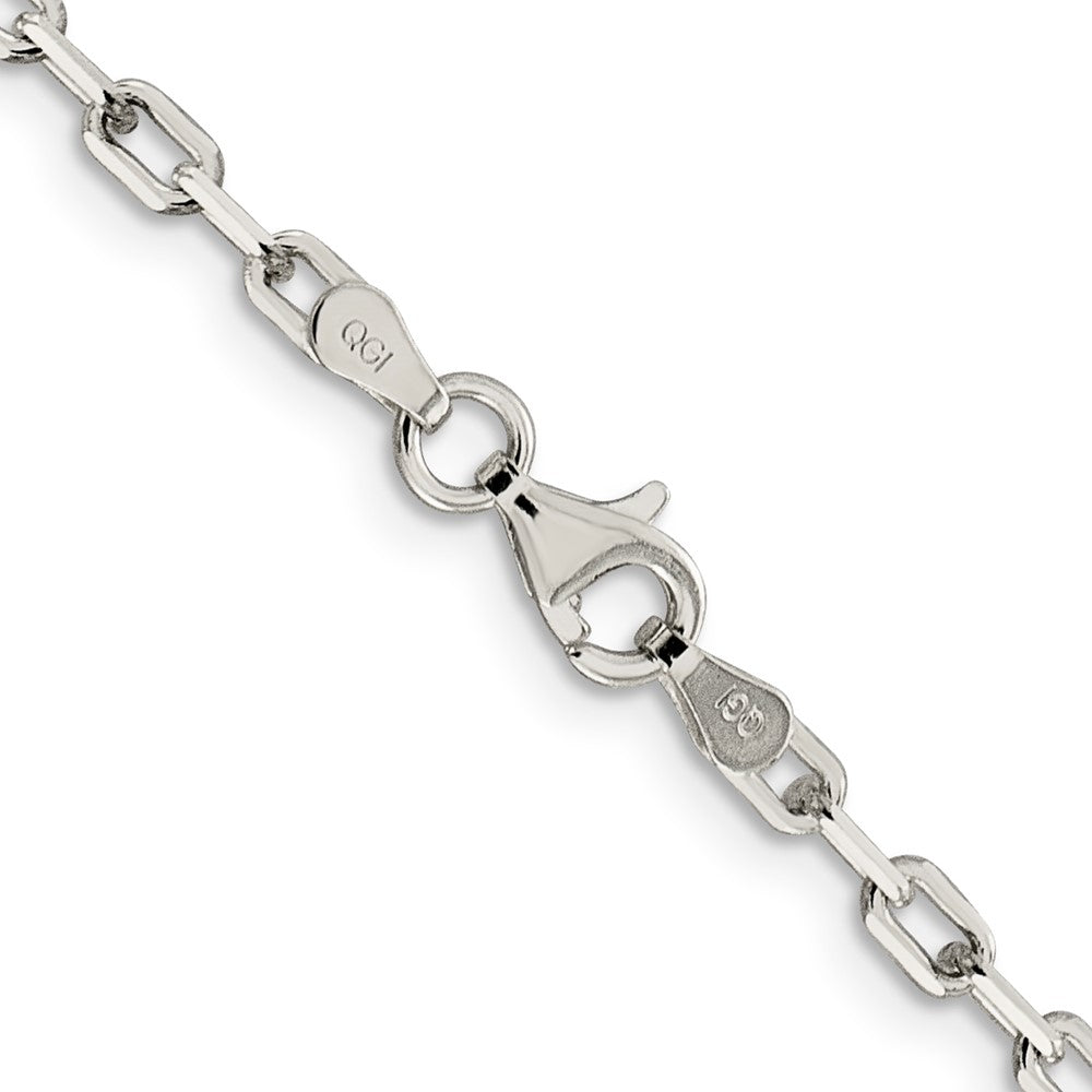 18 Inch Sterling Silver 2.75mm Elongated Open Link Chain Necklace