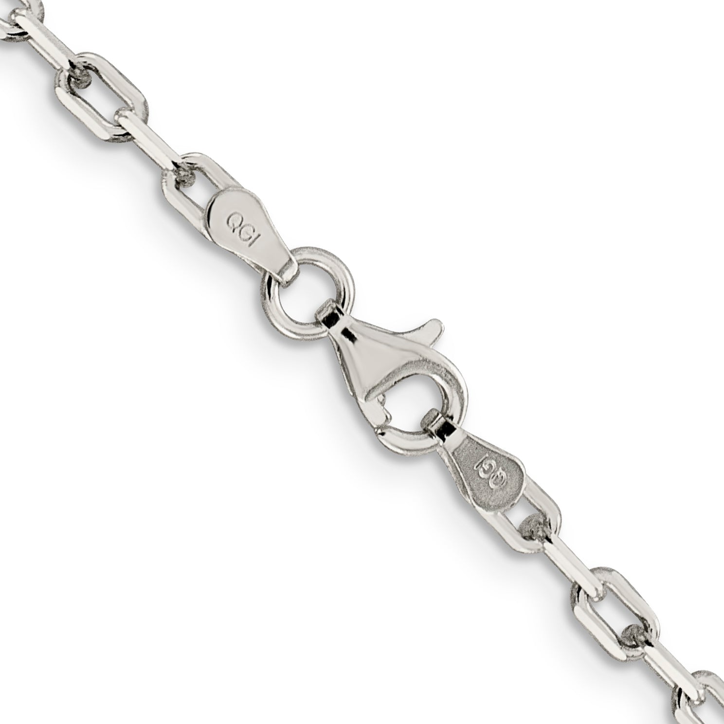 30 Inch Sterling Silver 2.75mm Elongated Open Link Chain