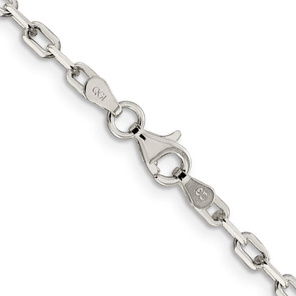 30 Inch Sterling Silver 2.75mm Elongated Open Link Chain