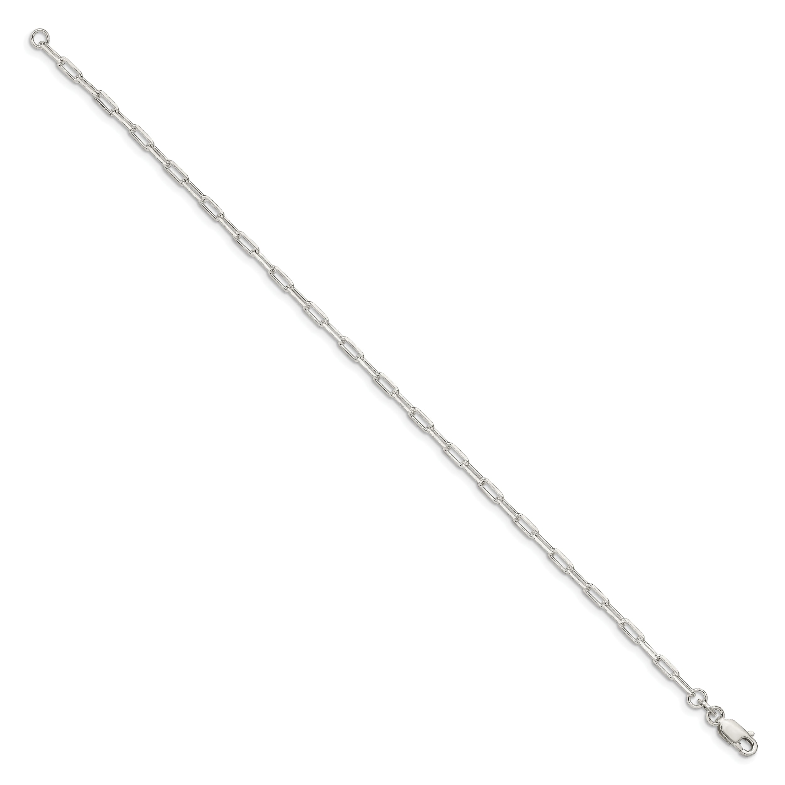 7 Inch Sterling Silver 2.75mm Elongated Open Link Chain