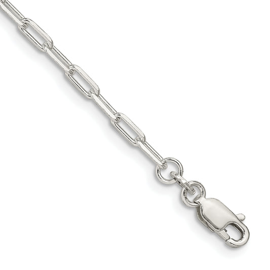 7 Inch Sterling Silver 2.75mm Elongated Open Link Chain