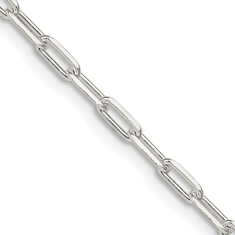 36 Inch Sterling Silver 2.75mm Elongated Open Link Chain Necklace