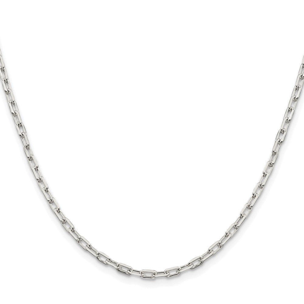 Sterling Silver Rhodium-Plated 2.75mm Elongated Open Link Chain