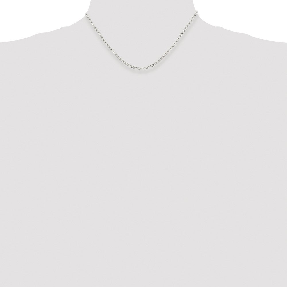 Sterling Silver Rhodium-Plated 2.75mm Elongated Open Link Chain