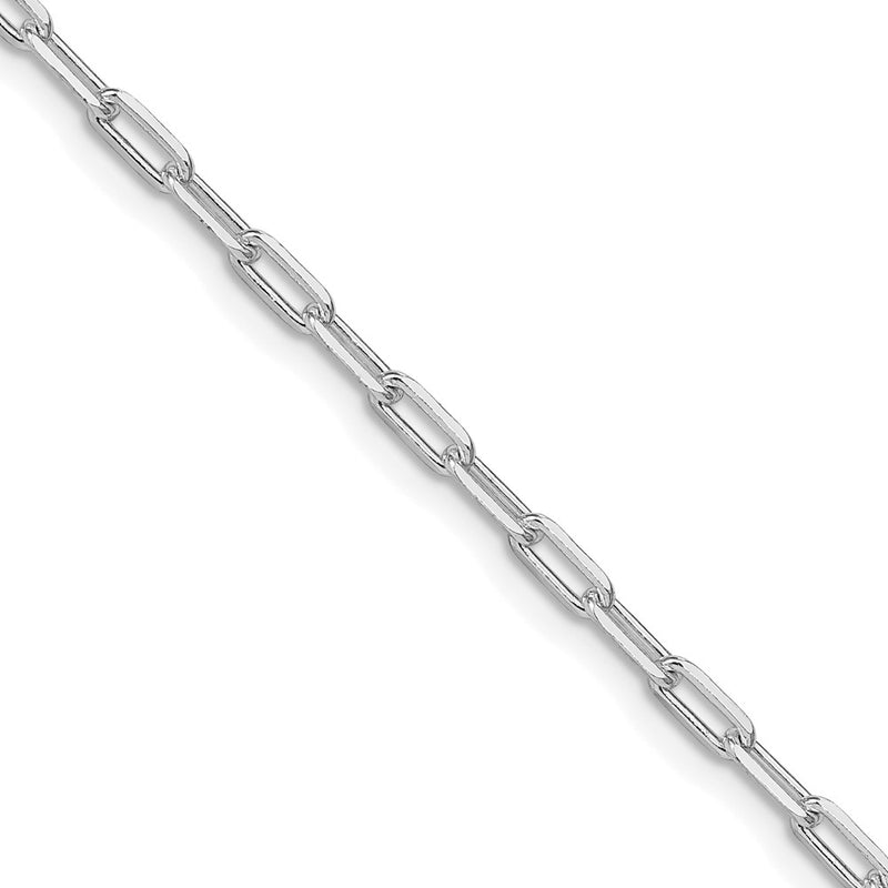Sterling Silver Rhodium-Plated 2.75mm Elongated Open Link Chain