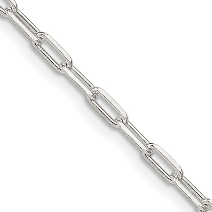 30 Inch Sterling Silver 2.75mm Elongated Open Link Chain