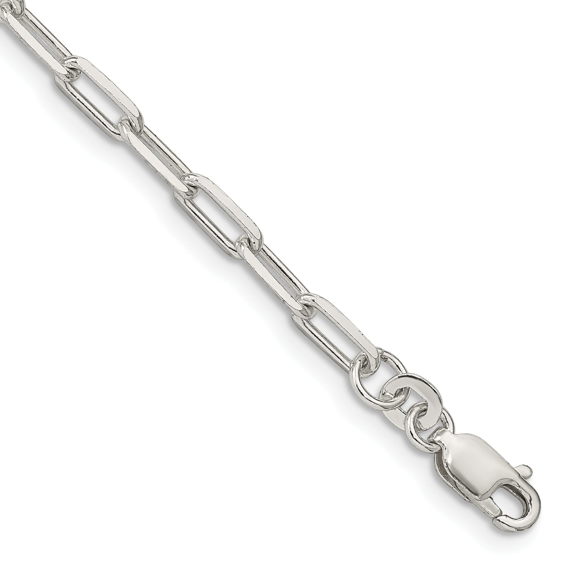 7 Inch Sterling Silver 3.25mm Elongated Open Link Chain