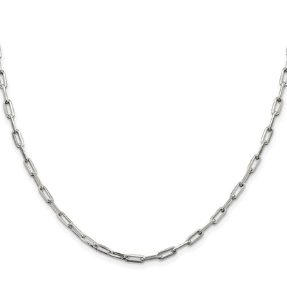 Sterling Silver Rhodium-Plated 3.25mm Elongated Open Link Chain
