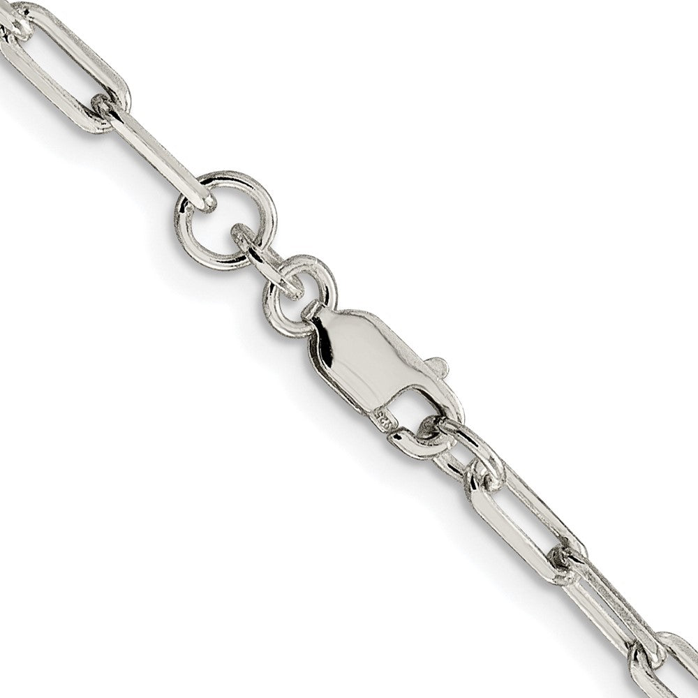 Sterling Silver Rhodium-Plated 3.25mm Elongated Open Link Chain