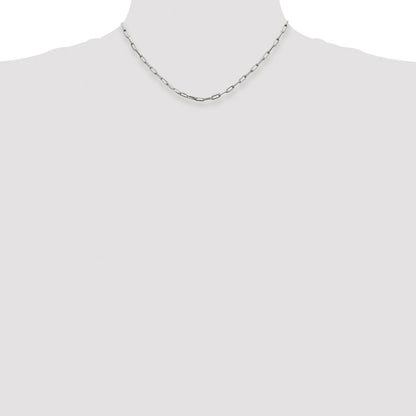 Sterling Silver Rhodium-Plated 3.25mm Elongated Open Link Chain