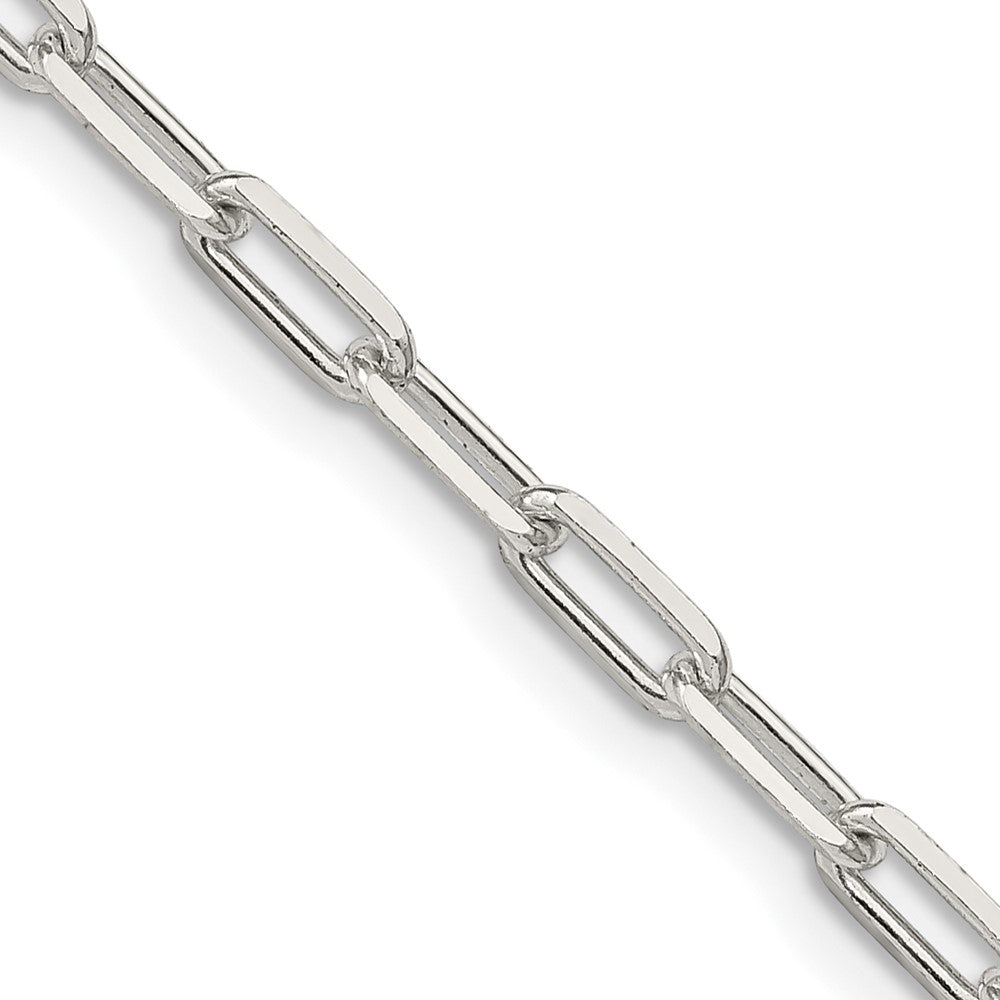 24 Inch Sterling Silver 3.25mm Elongated Open Link Chain Necklace