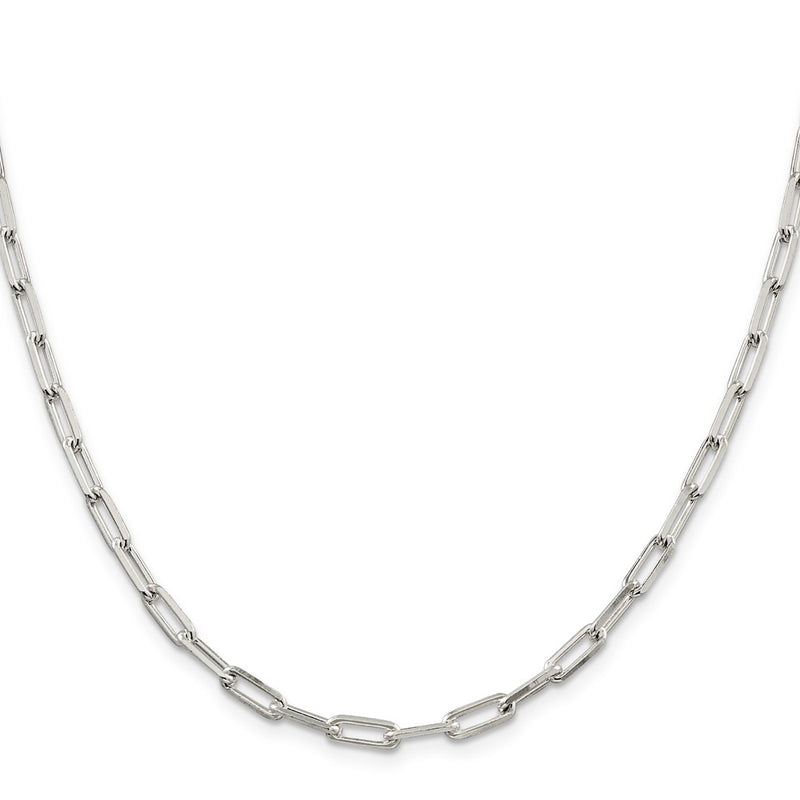 36 Inch Sterling Silver 4.25mm Elongated Open Link Chain Necklace