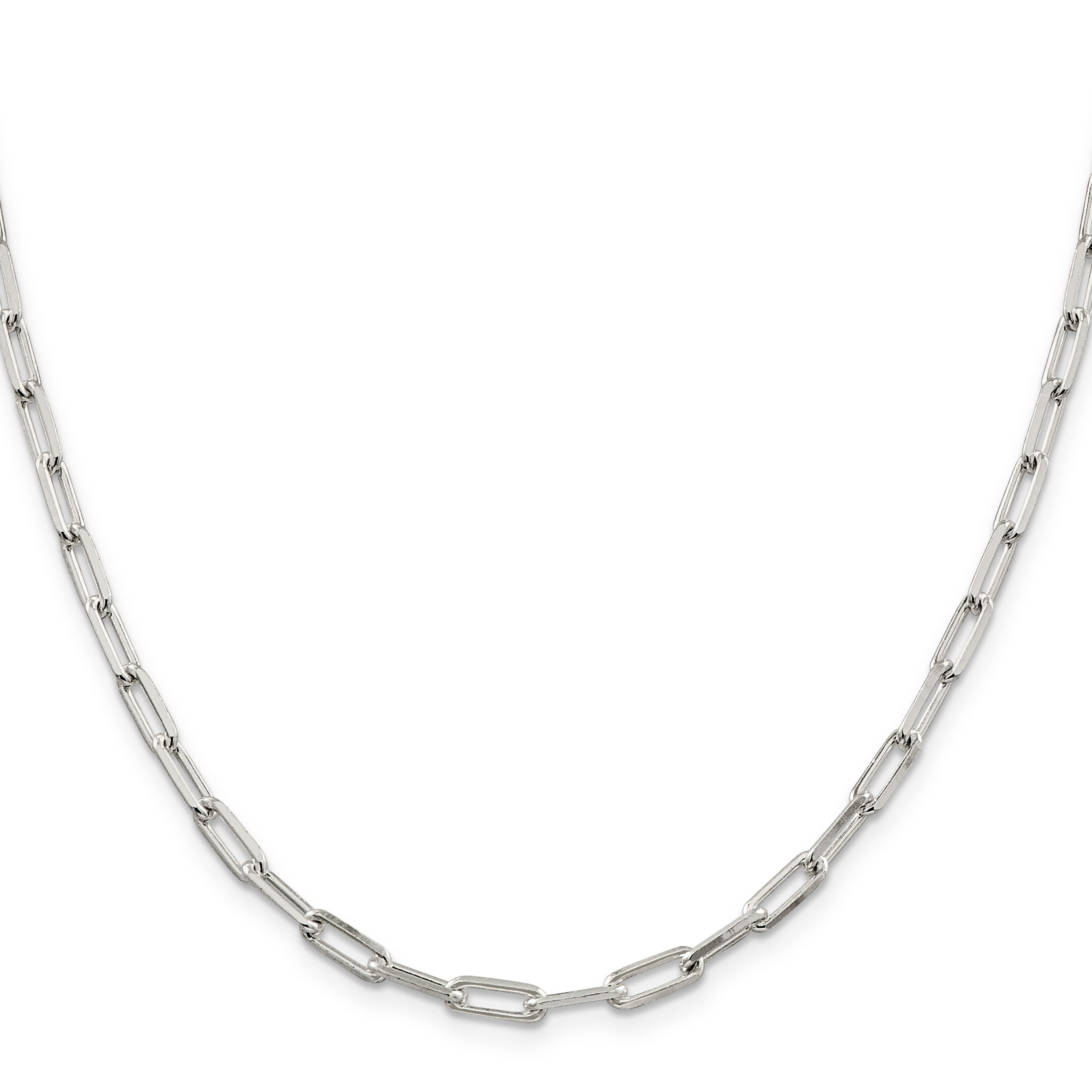 22 Inch Sterling Silver 4.25mm Elongated Open Link Chain