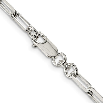 36 Inch Sterling Silver 4.25mm Elongated Open Link Chain Necklace
