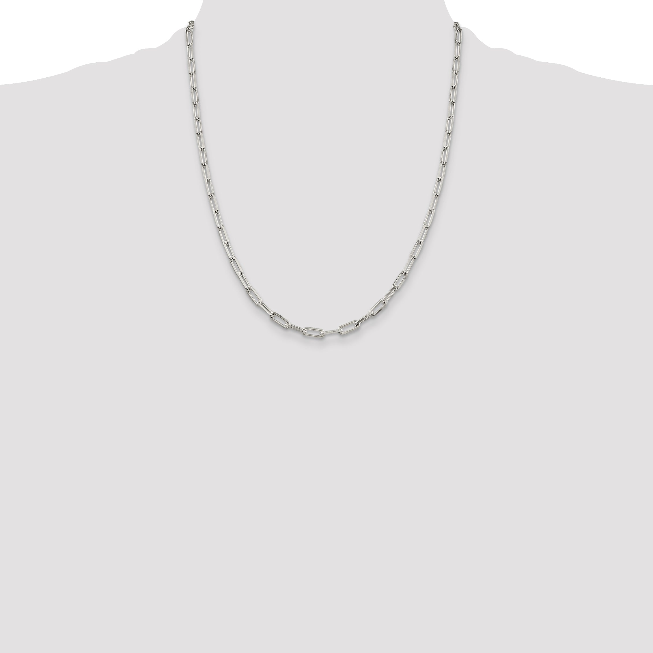 22 Inch Sterling Silver 4.25mm Elongated Open Link Chain